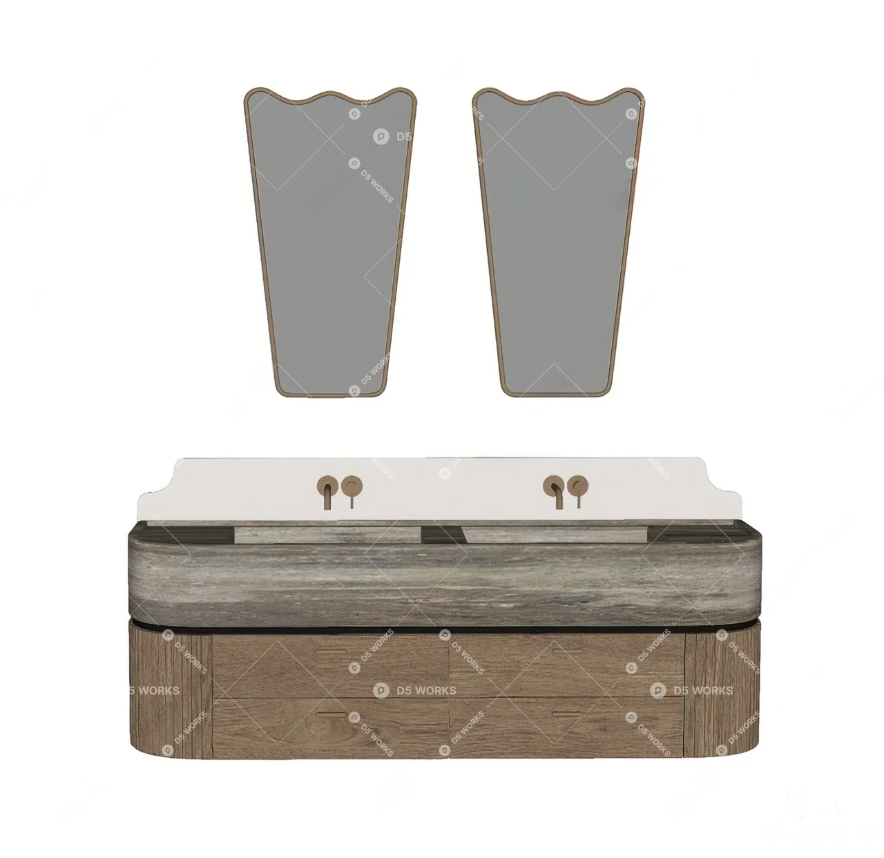 Contemporary Bathroom Cabinet 3d model thumbnail 2