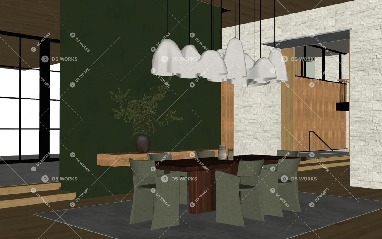 Italian Dining Room (Home) 3d model thumbnail 2