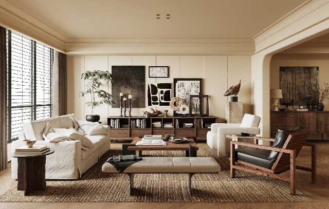 Mid-Century Modern Home Living Room
