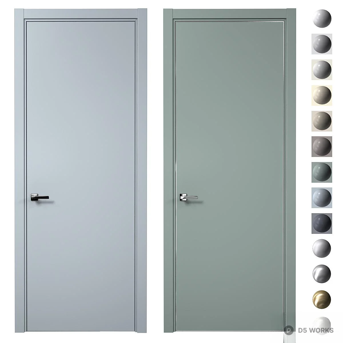Minimalist Flat Panel Door 3d model - Image 1