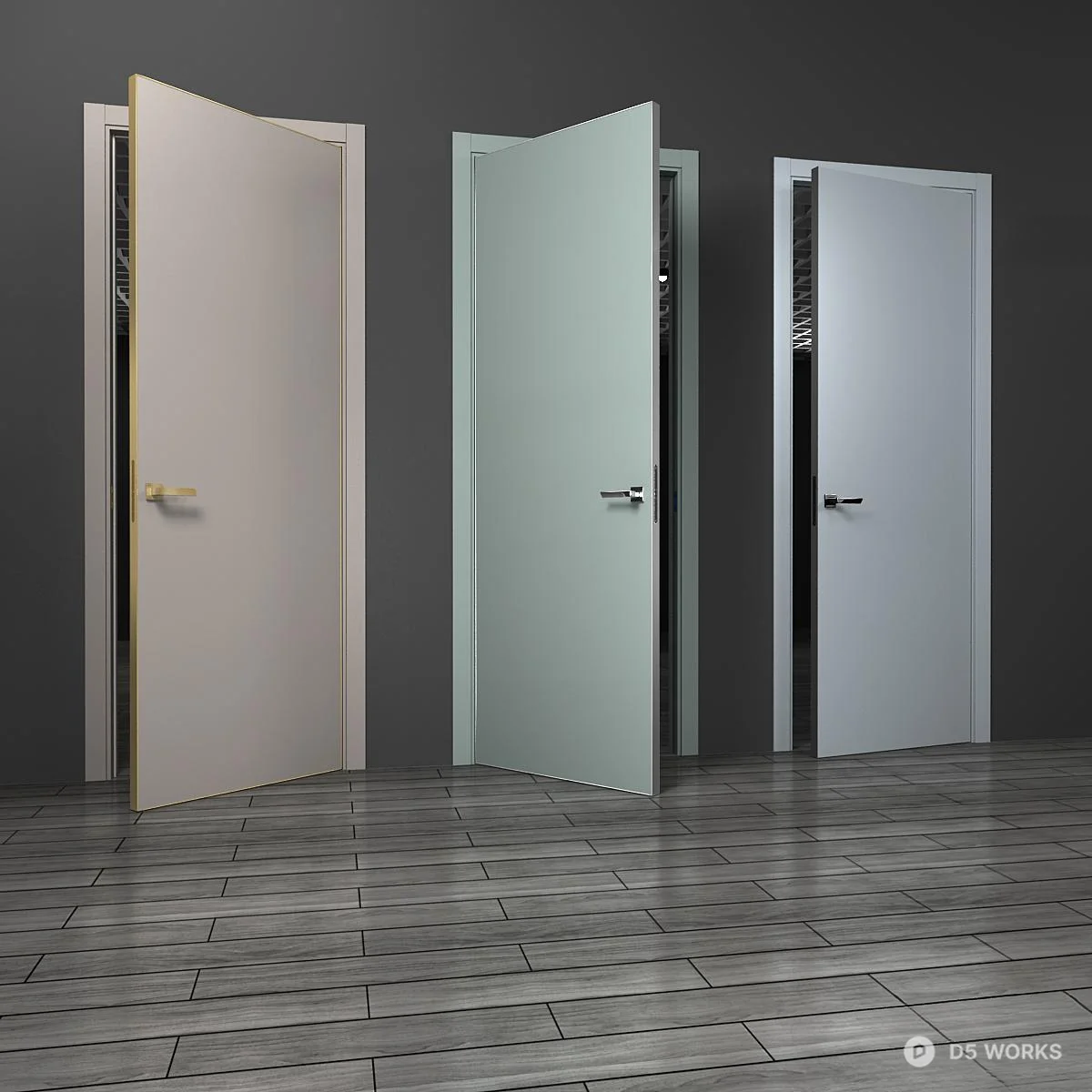 Minimalist Flat Panel Door 3d model thumbnail 3
