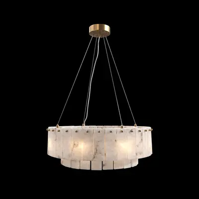 Marble Drum Pendant Light 3d model