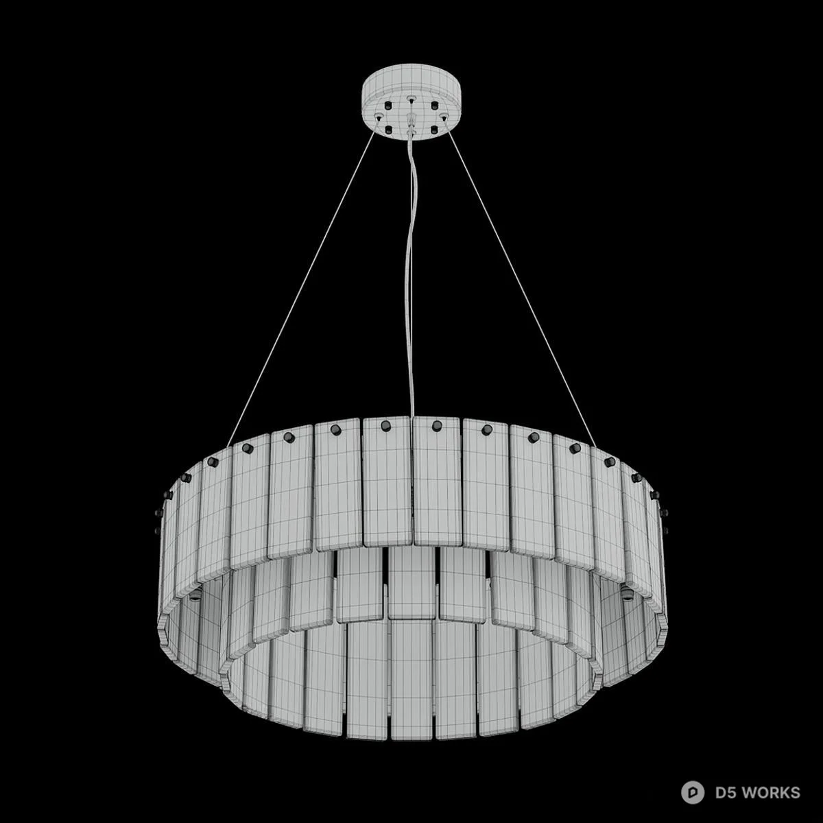 Marble Drum Pendant Light 3d model thumbnail 3