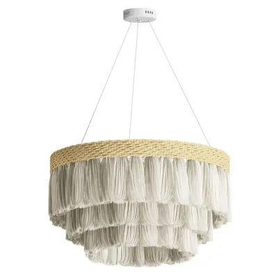 Woven Rattan Fringe Chandelier 3d model