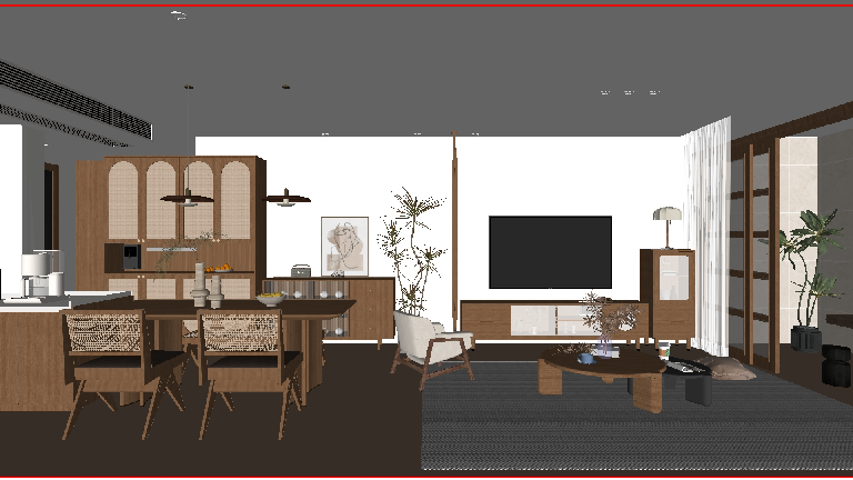 Mid-Century Modern Living & Dining Room