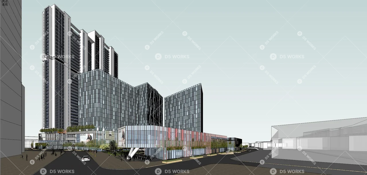 Commercial Landscape 3d model thumbnail 3