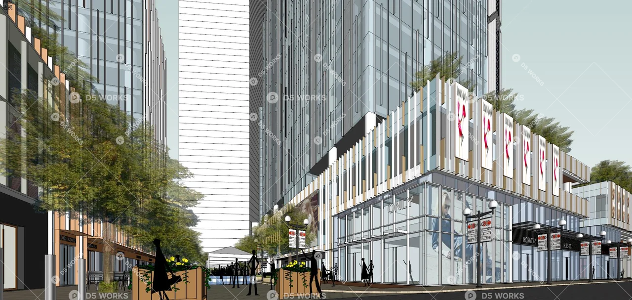 Commercial Landscape 3d model thumbnail 2