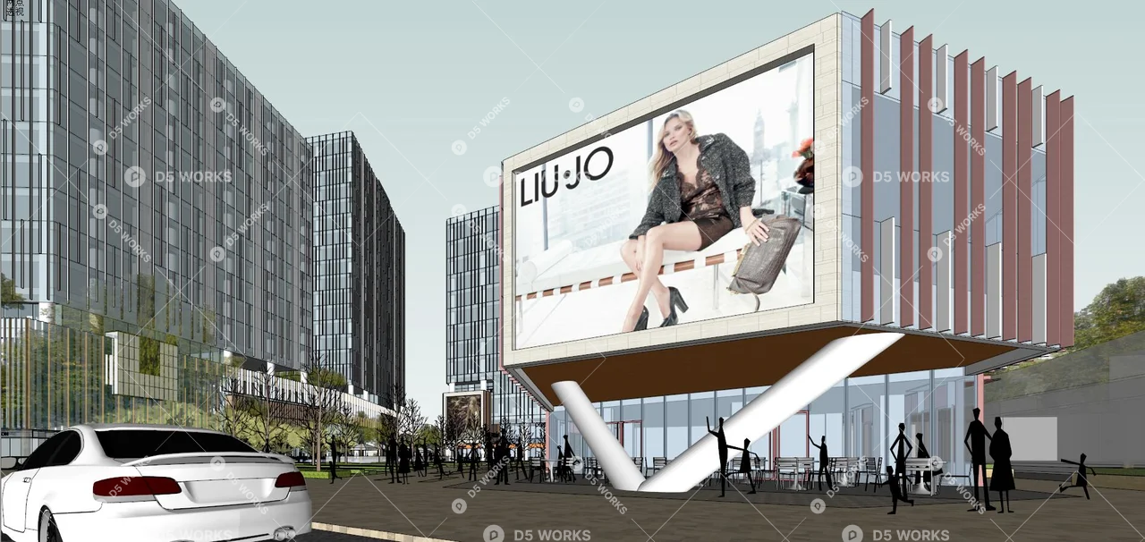 Commercial Landscape 3d model thumbnail 4