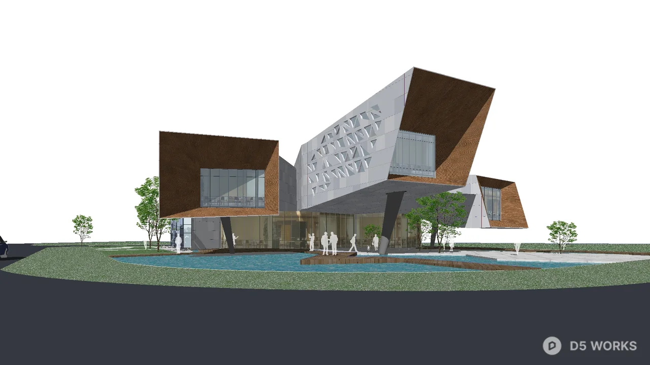 Modern Exhibition Hall Architecture 3d model - Image 1