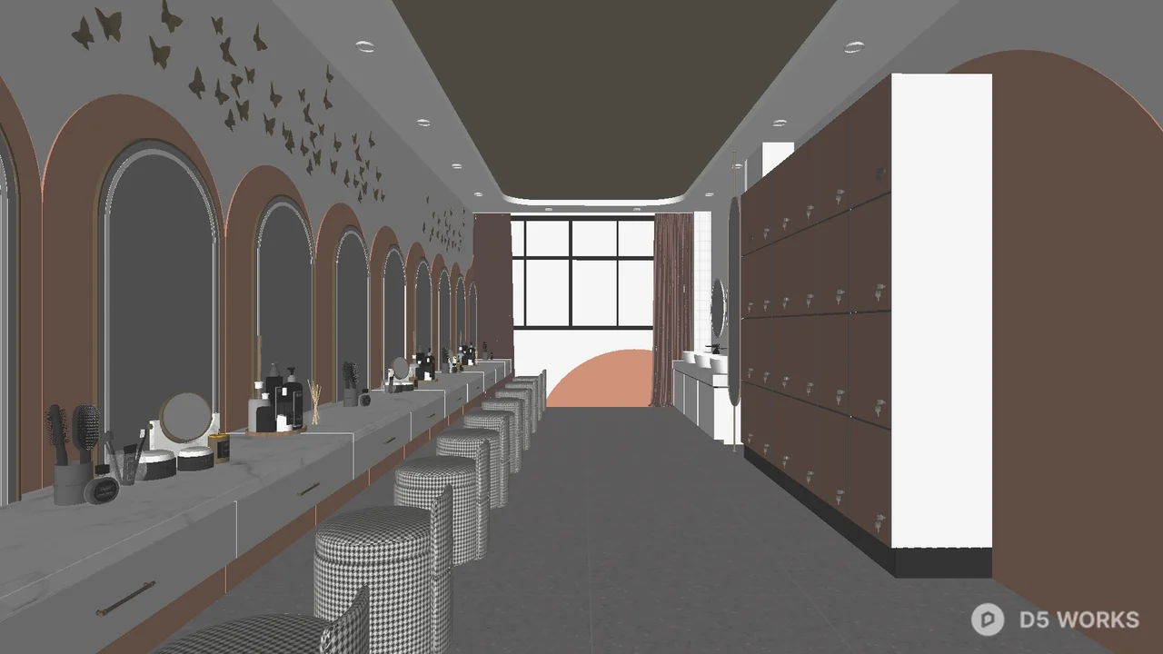 Modern Nail Salon Interior 3d model - Image 1