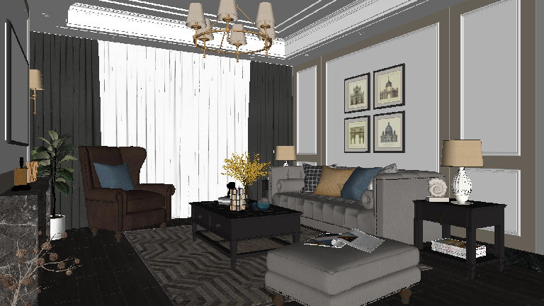 Transitional Home Living Room