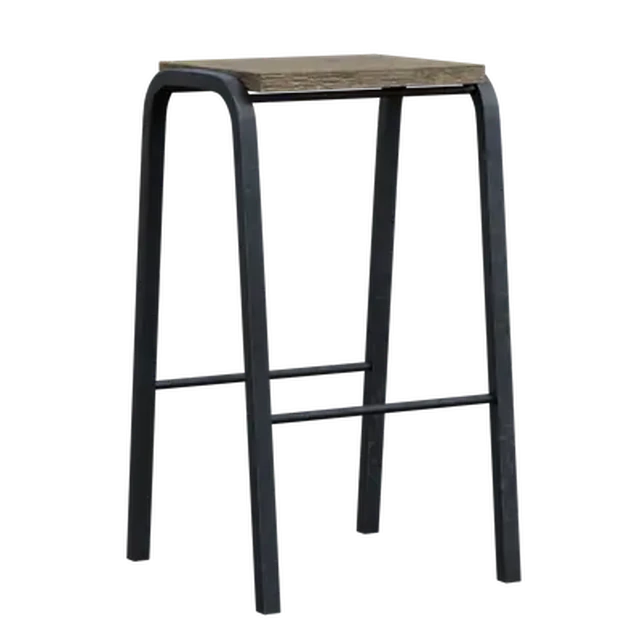 Industrial Metal and Wood Bar Stool 3d model