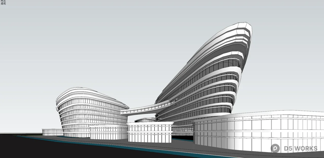 Modern Corporate Office Building 3d model thumbnail 6