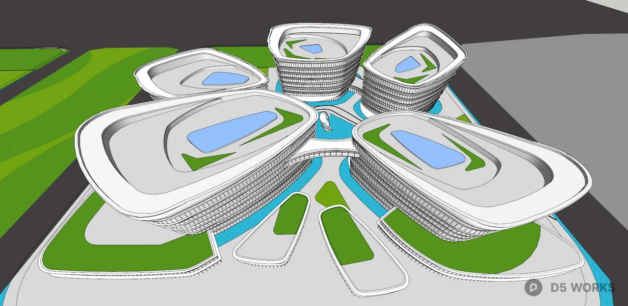 Modern Corporate Office Building 3d model thumbnail 5