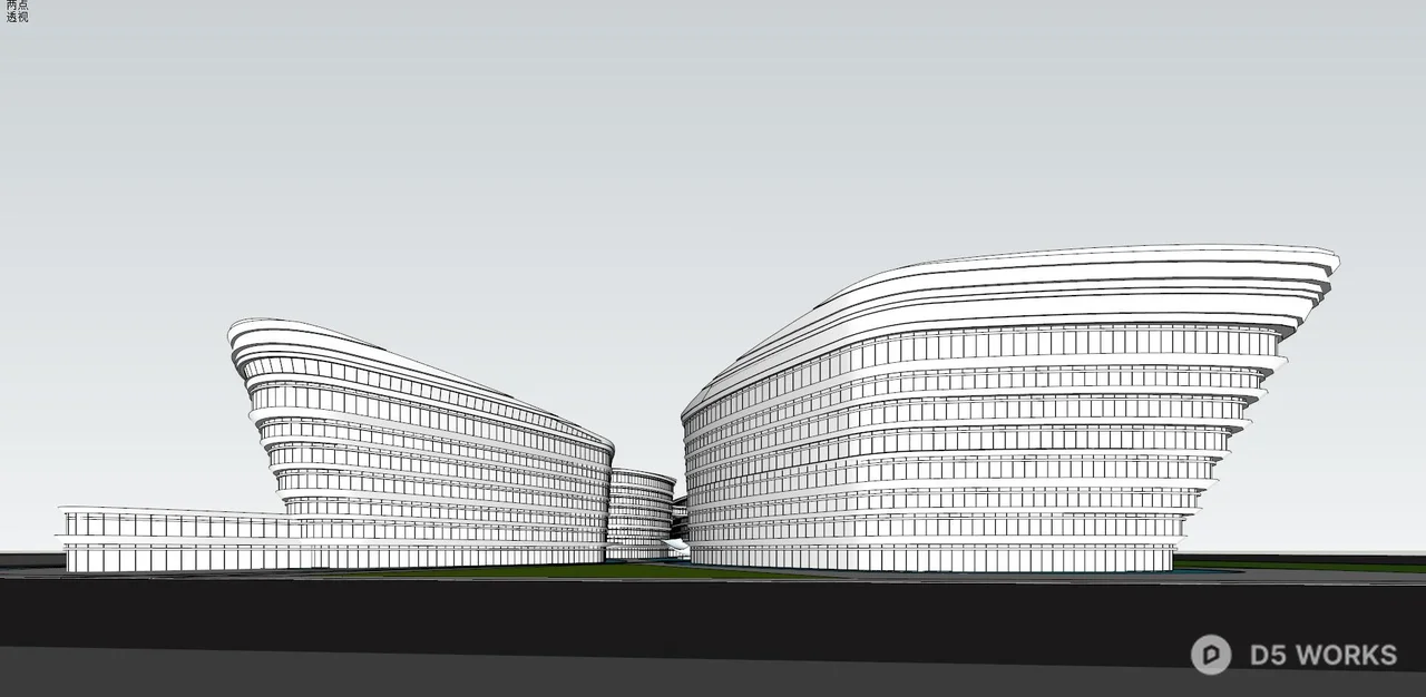 Modern Corporate Office Building 3d model thumbnail 7