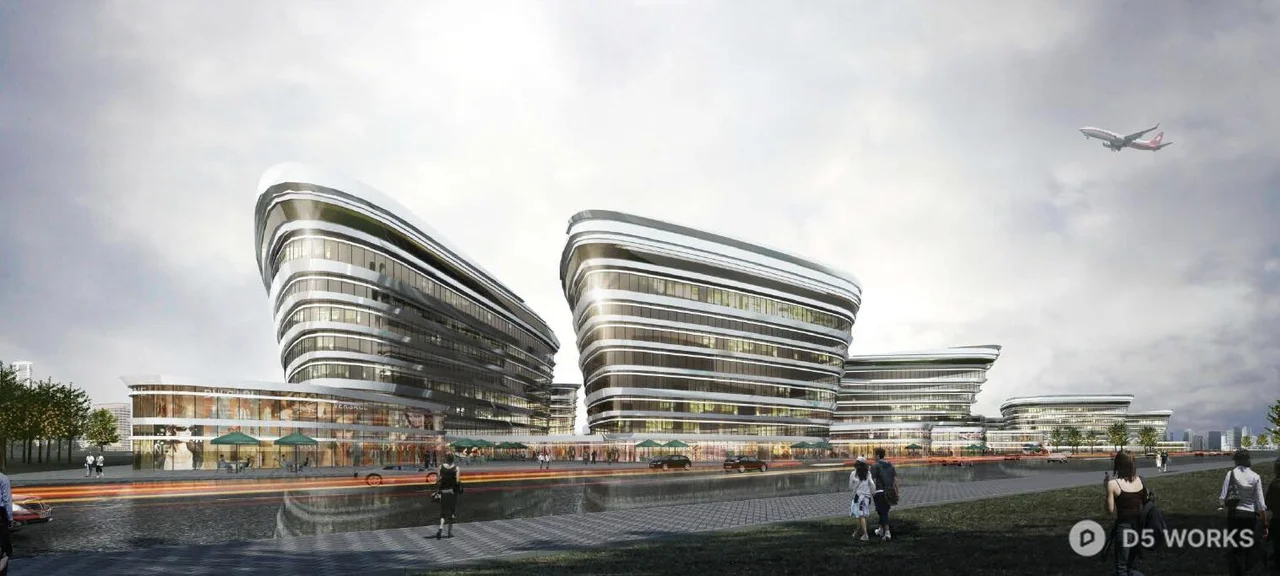 Modern Corporate Office Building 3d model thumbnail 2