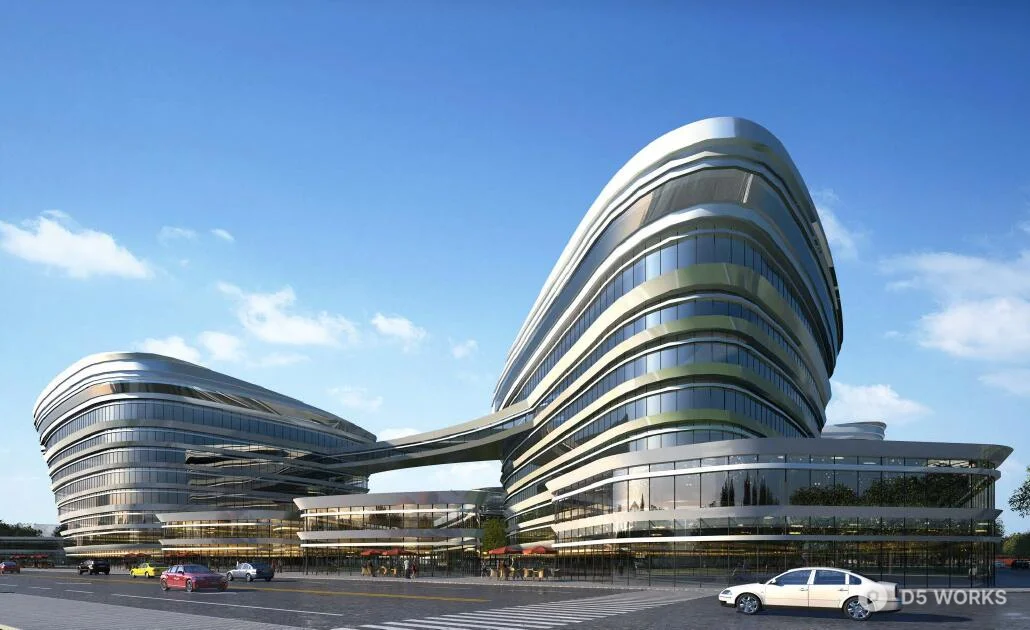 Modern Corporate Office Building 3d model thumbnail 3