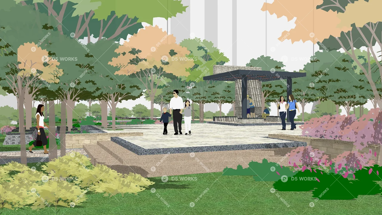 Residential Landscape 3d model thumbnail 4