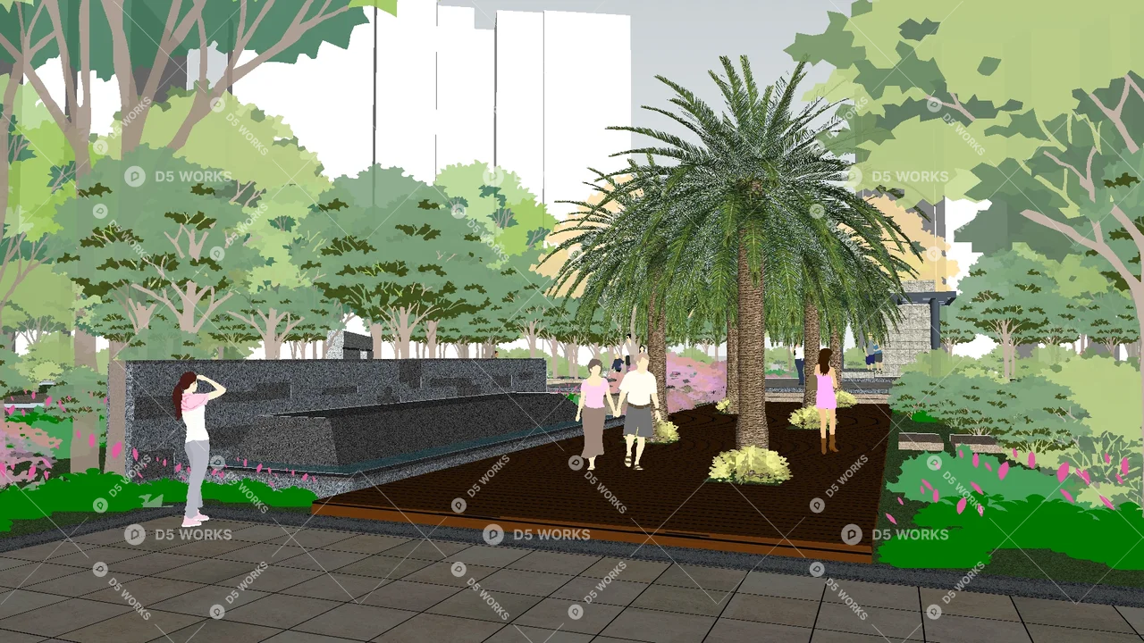 Residential Landscape 3d model thumbnail 3