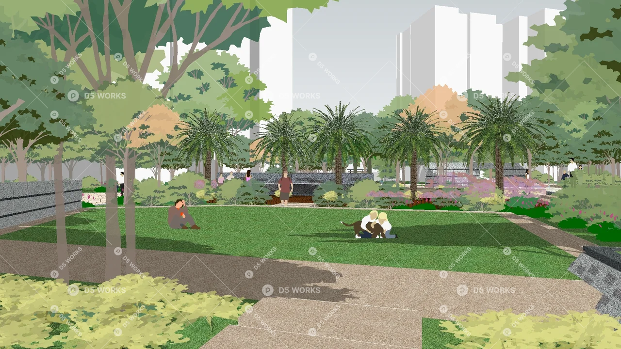 Residential Landscape 3d model thumbnail 2