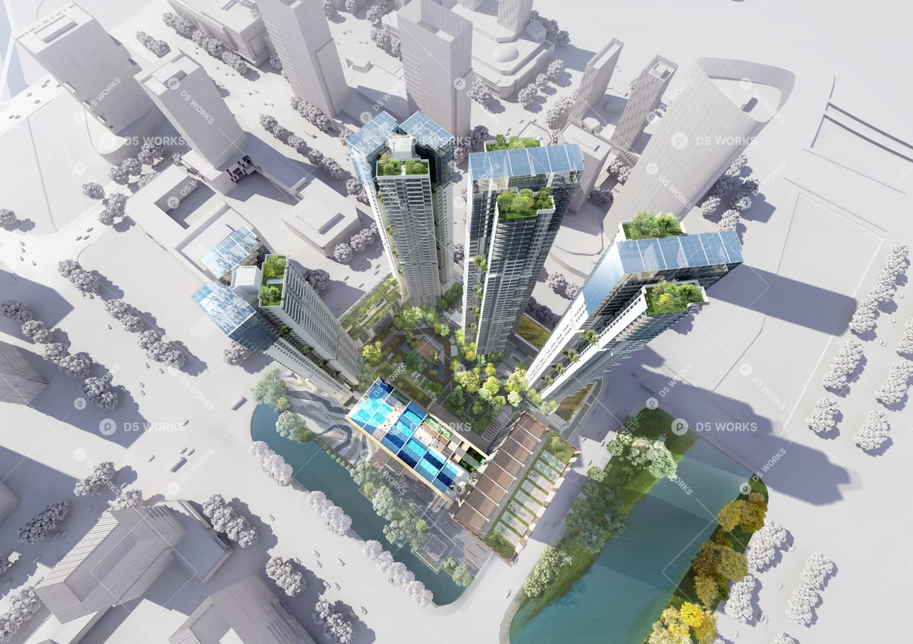 Commercial Complex 3d model thumbnail 5