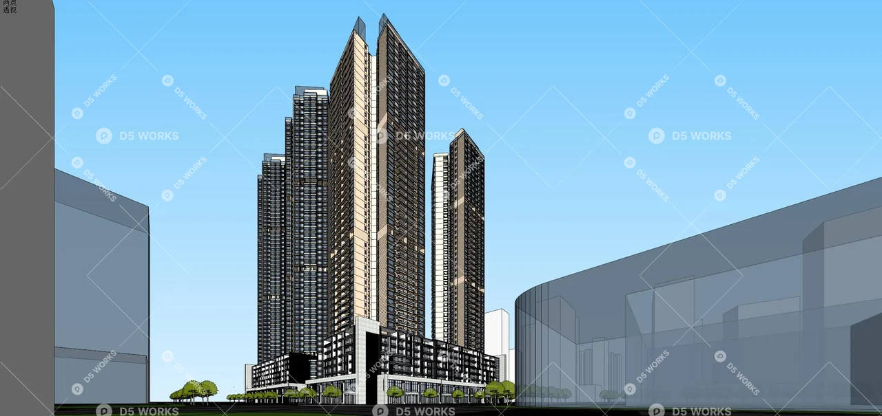 Commercial Complex 3d model thumbnail 6