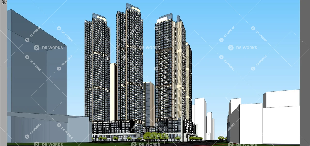 Commercial Complex 3d model thumbnail 3