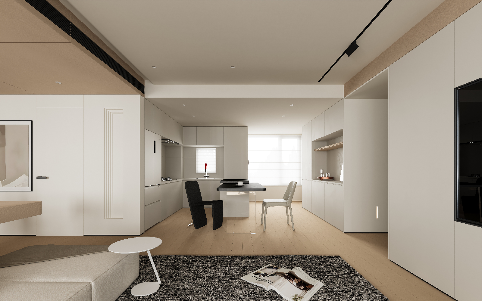 Minimalist Living & Dining Room