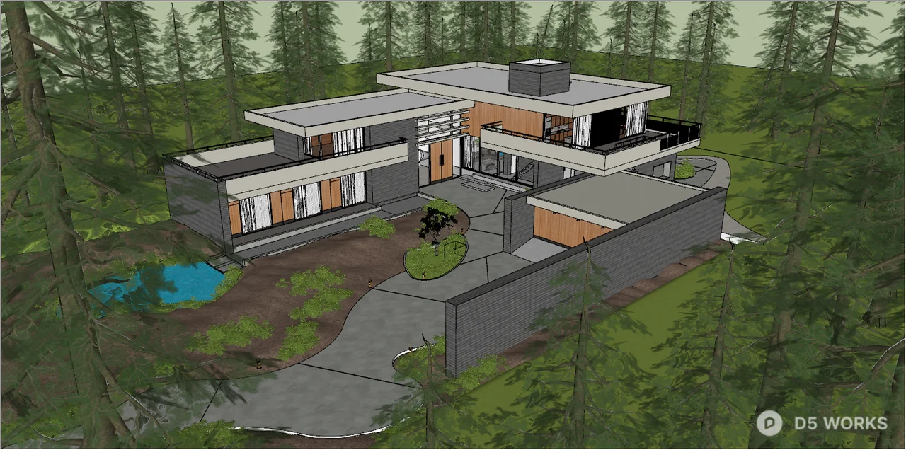 Modern Villa Forest-surrounded 3d model - Image 1