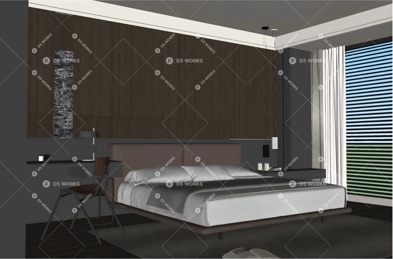Ltalian Home Bedroom 3d model thumbnail 2