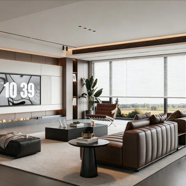 Modern Minimalist Italian Style Living Room Interior Scene 3d model