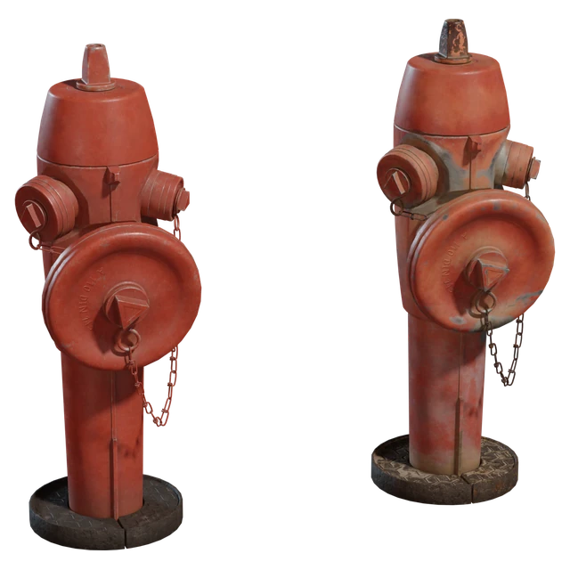 Weathered Red Fire Hydrant 3D Model 3d model