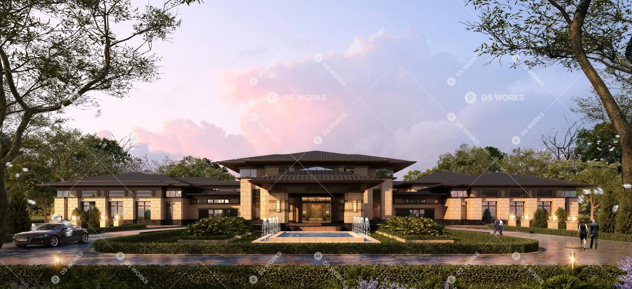 Hotel Building 3d model thumbnail 2