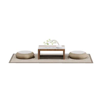 Minimalist table&chair combo 12 3d model