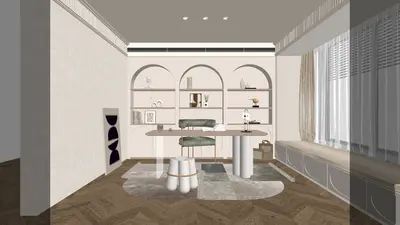 Minimalist Home Office Space Cozy 3d model