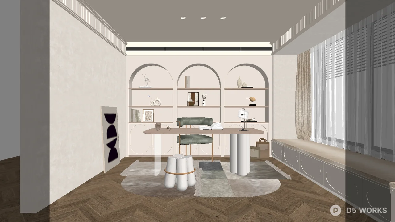 Minimalist Home Office Space Cozy 3d model - Image 1