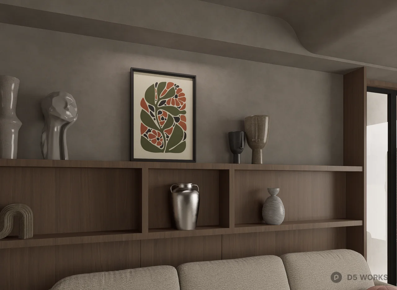 Artistic Botanical And Landscape Framed Wall Art Set 3d model thumbnail 7
