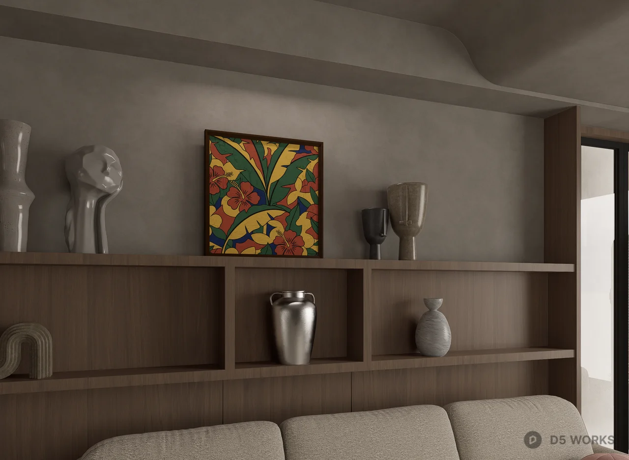 Artistic Botanical And Landscape Framed Wall Art Set 3d model thumbnail 4