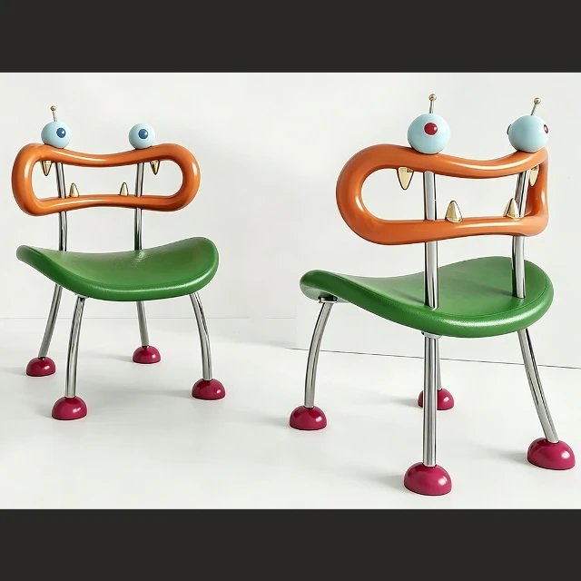 Whimsical Monster Themed Cartoon Chairs 3d model