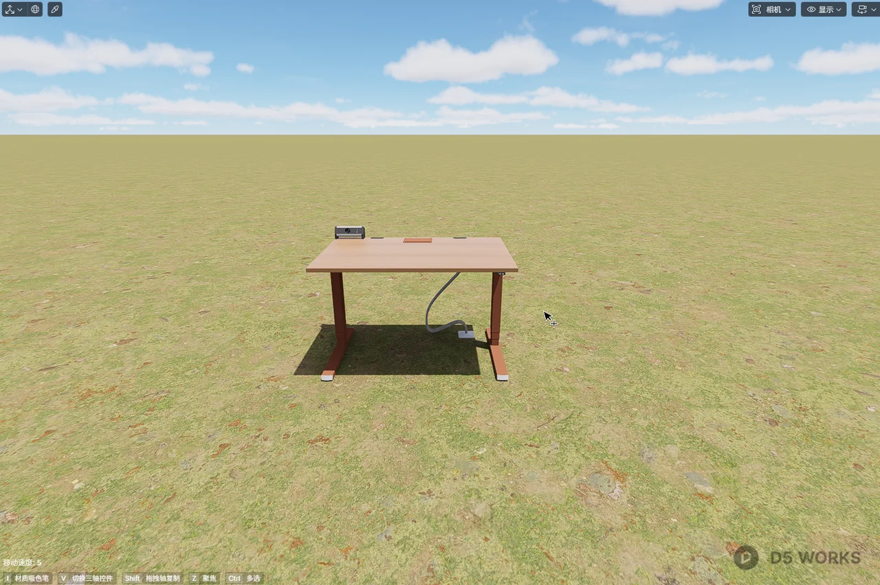 Modern Adjustable Height Standing Desk with Wood Top 3d model thumbnail 2