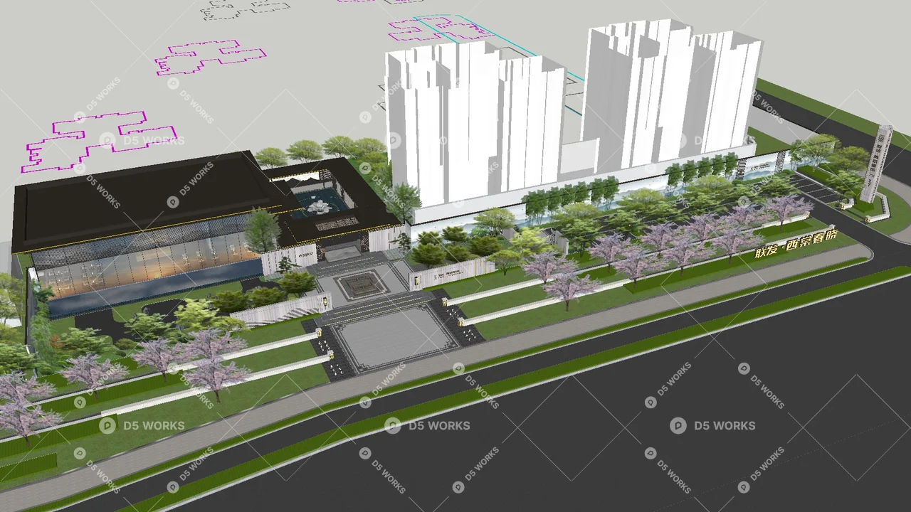 Residential Landscape 3d model thumbnail 4