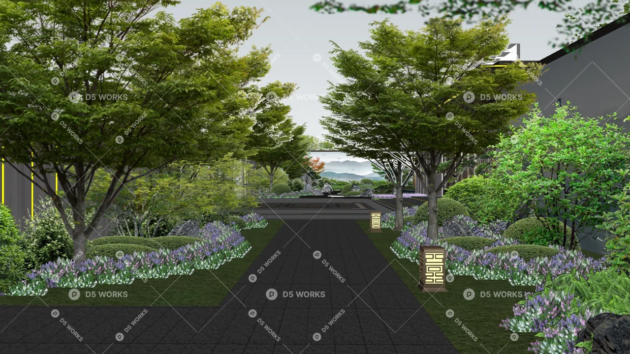 Residential Landscape 3d model thumbnail 2