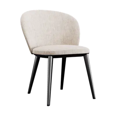 Modern Fabric Solid Color Dining Chair 3d model