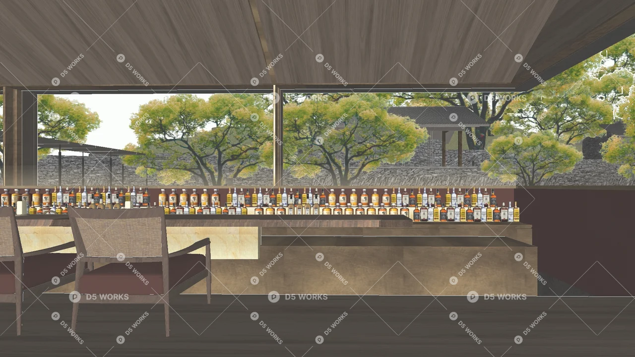 Bar +2d 3d model thumbnail 3