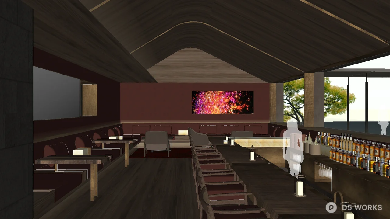 Modern Bar Interior With Ambient Lighting And Seating 3d model - Image 1