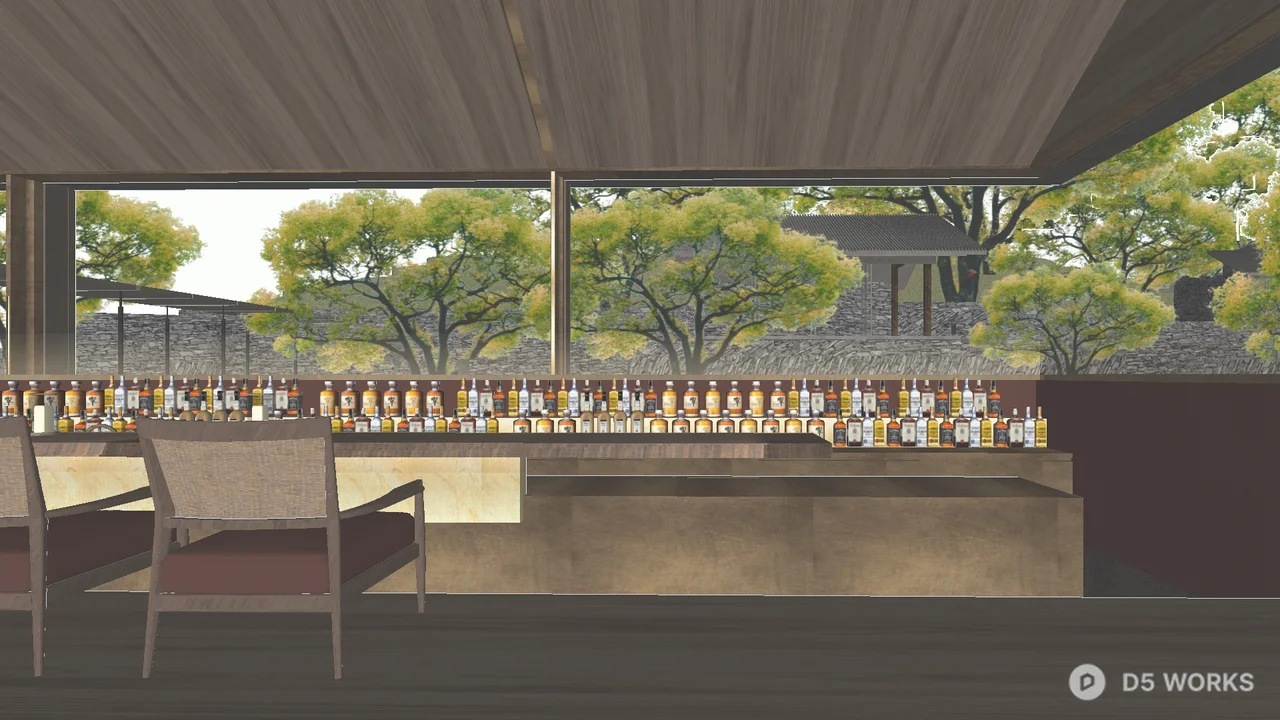 Modern Bar Interior With Ambient Lighting And Seating 3d model thumbnail 3