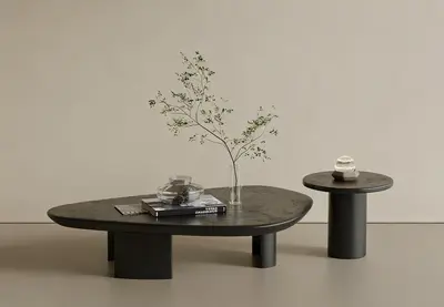 Organic Shape Stone Tea Table And Side Table 3d model