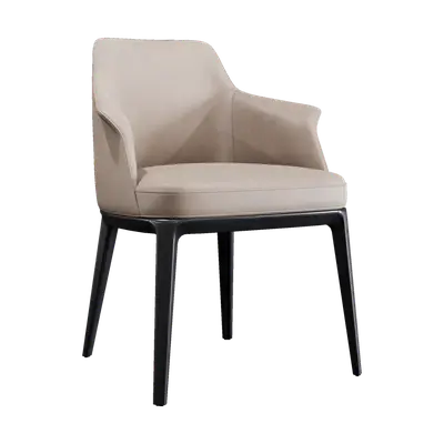 Modern Leather Metal Dining 3d model