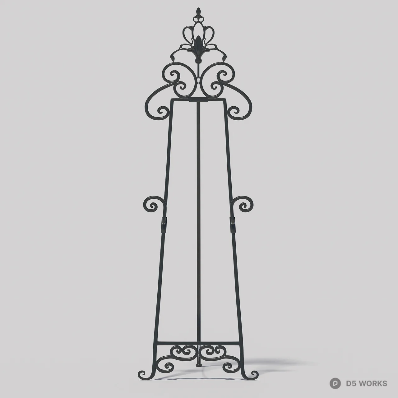 Ornate Iron Easel Stand 3d model thumbnail 2