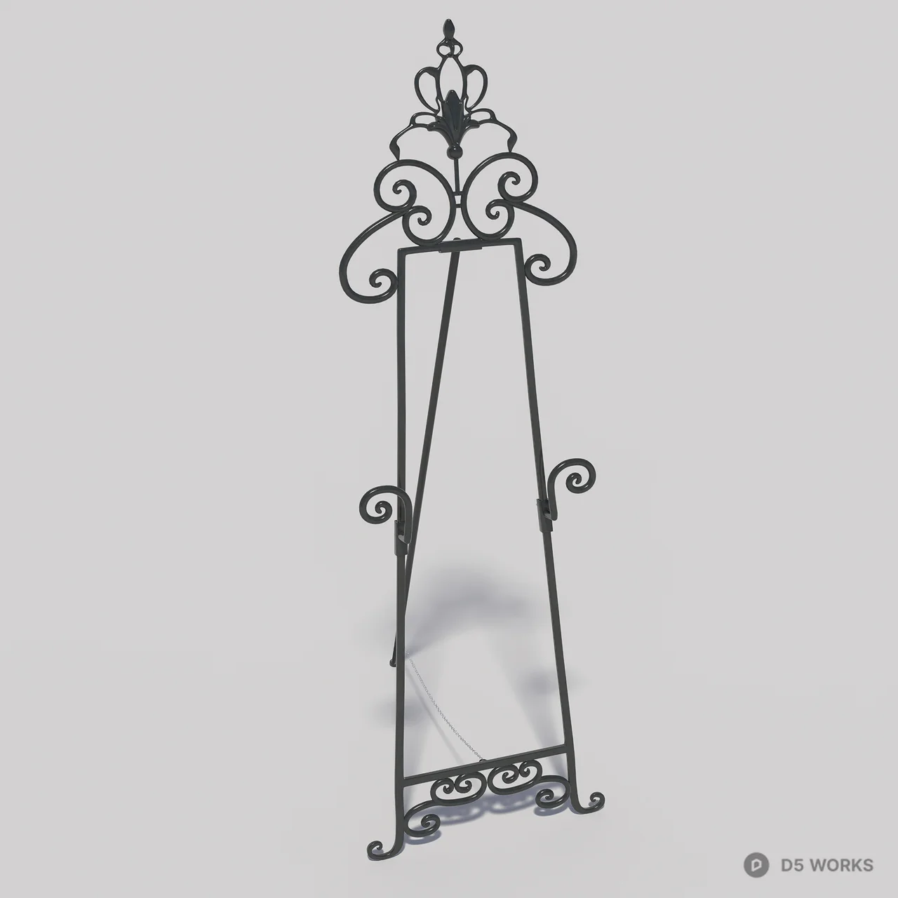 Ornate Iron Easel Stand 3d model - Image 1
